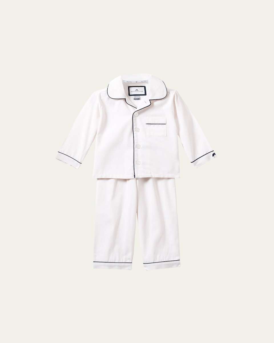 Solid Pajama Set w/ Contrast Piping, Size 6M-14